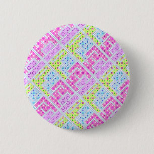 Cute colourful girly geometric graffiti patterns 6 cm round badge