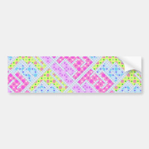 Cute colourful girly geometric graffiti patterns bumper sticker