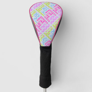 Cute colourful girly geometric graffiti patterns golf head cover