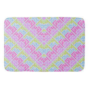 Cute colourful girly geometric graffiti patterns l bath mat
