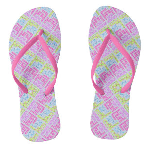 Cute colourful girly geometric graffiti patterns l thongs