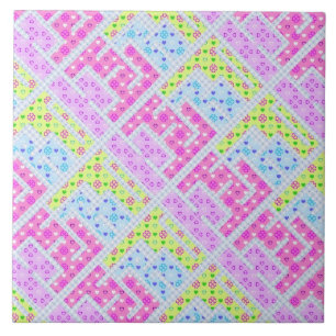 Cute colourful girly geometric graffiti patterns tile