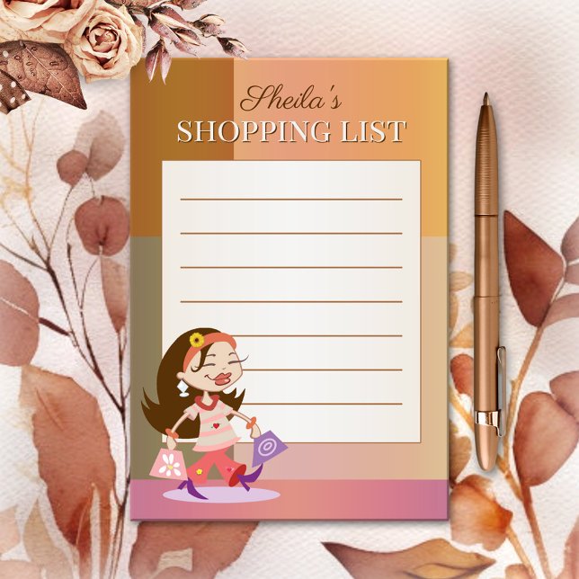 Cute Colourful Girly Shopping Girl Post-it Notes (Creator Uploaded)