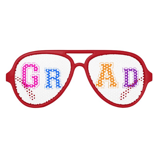 Cute Colourful GrAd Text Design Aviator Sunglasses (Front)