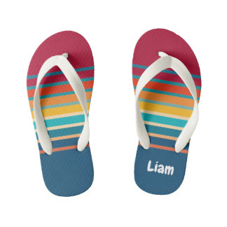 Cute Colourful Gradient Striped Pattern  Kid's Thongs