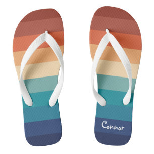 Cute Colourful Gradient Striped Pattern Thongs