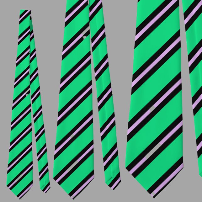 Cute Colourful Green Stripes Pattern          Tie (Creator Uploaded)