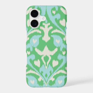 Cute colourful green turquoise ikat tribal pattern