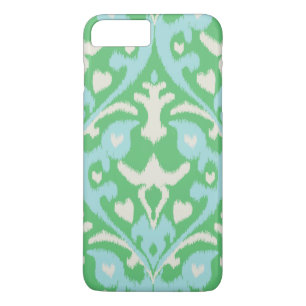 Cute colourful green turquoise ikat tribal pattern iPhone 8 plus/7 plus case