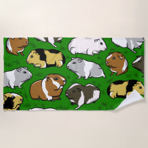 Cute colourful guinea pigs beach towel