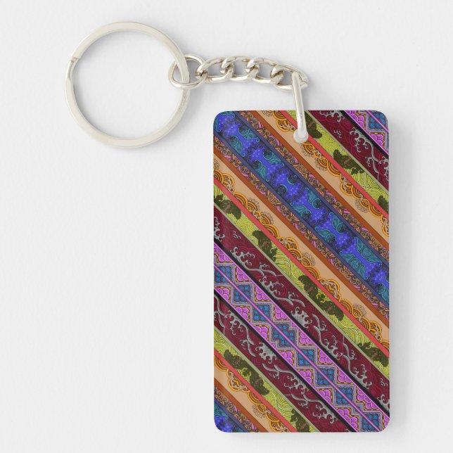 Cute colourful hand drawing key ring (Front)