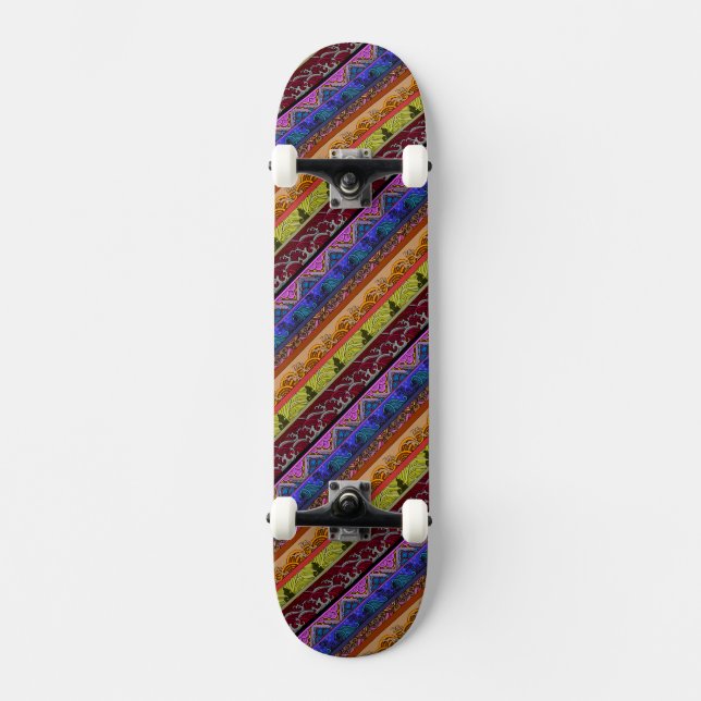 Cute colourful hand drawing skateboard (Front)