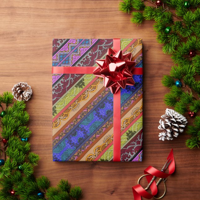Cute colourful hand drawing wrapping paper (Holiday Gift)