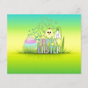 Cute Colourful Happy Easter Egg, Chick and Snowdro Flyer