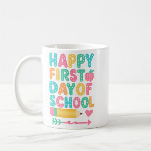 Cute Colourful Happy First Day of School Coffee Mug