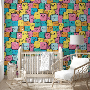 Cute Colourful Happy Smily Murshmallow Pattern Wallpaper