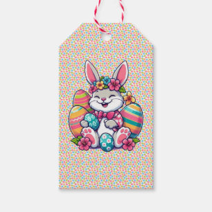 Cute, & colourful Hawaiian/tropical Easter bunny Gift Tags