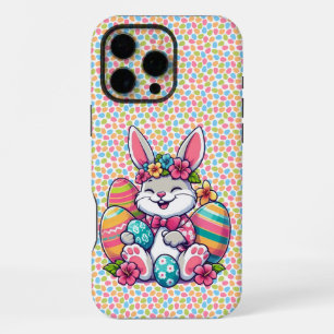 Cute,  & colourful Hawaiian/tropical Easter bunny iPhone 16 Pro Max Case
