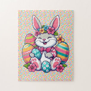 Cute, & colourful Hawaiian/tropical Easter bunny Jigsaw Puzzle