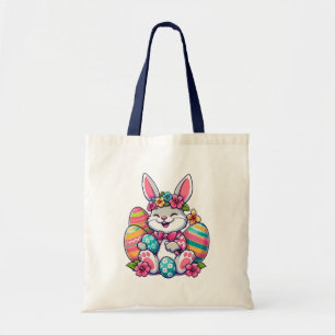 Cute, & colourful Hawaiian/tropical Easter bunny Tote Bag
