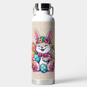 Cute,  & colourful Hawaiian/tropical Easter bunny Water Bottle