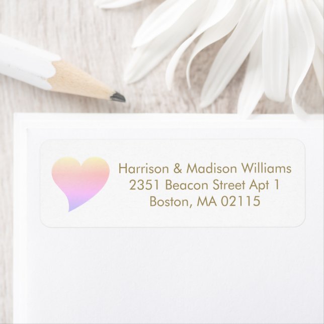 Cute colourful heart custom Return Address Label (Insitu)