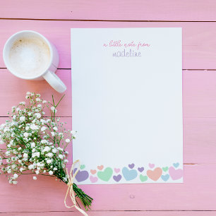 Cute Colourful Heart Girly Script Vertical Card
