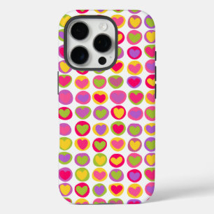 Cute Colourful Heart Pastel Valentine Love Pattern iPhone Case