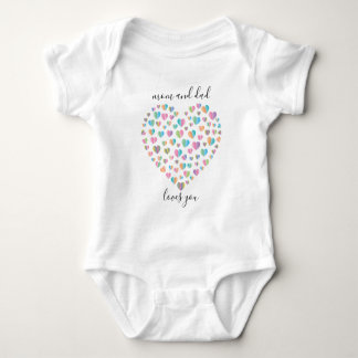Cute Colourful Heart Pattern Baby Bodysuit