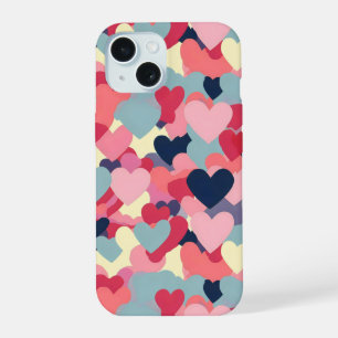 Cute Colourful Heart Pattern iPhone 15 Case