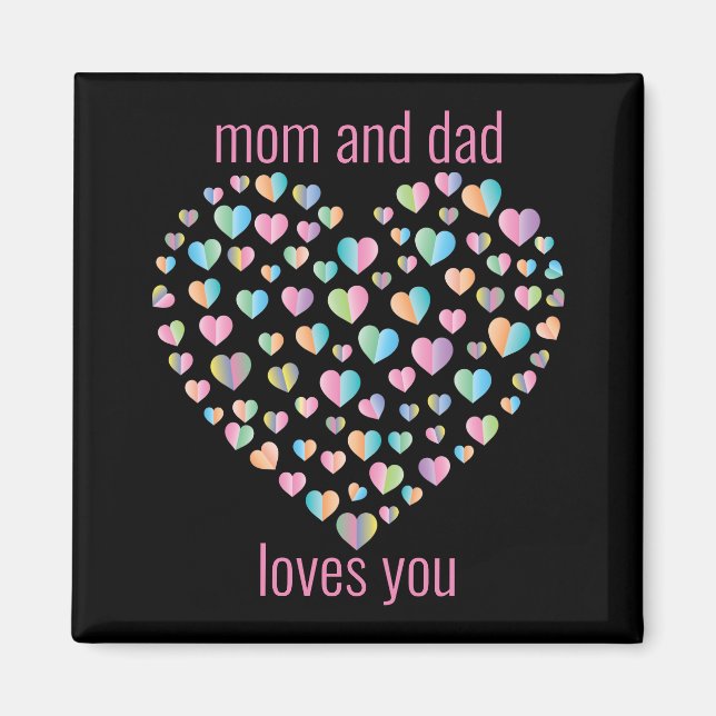 Cute Colourful Heart Pattern Magnet (Front)