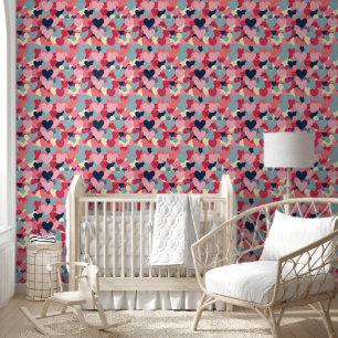 Cute Colourful Heart Pattern Wallpaper