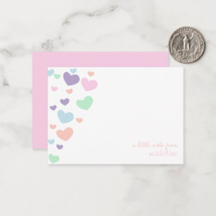 Cute Colourful Heart Script Kids Stationary Card