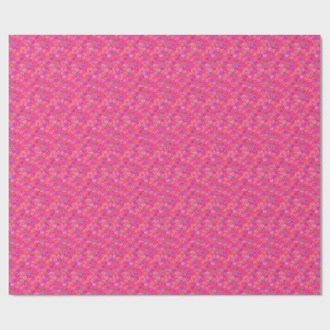 Cute Colourful Heart  Wrapping Paper (Flat)