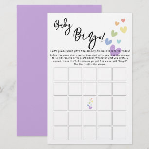Cute & Colourful Hearts Baby Bingo Game Flyer