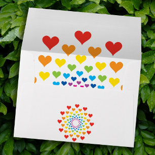 Cute colourful hearts envelope
