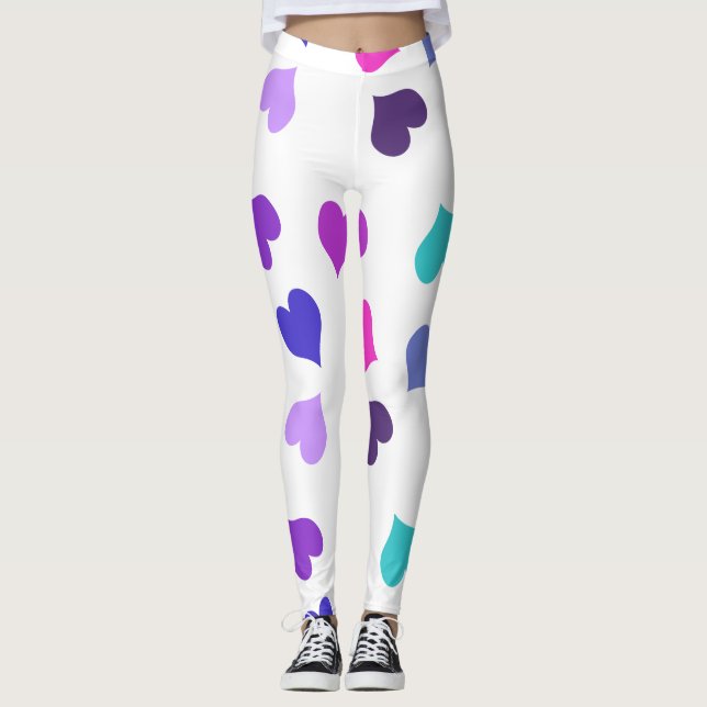 Cute colourful hearts leggings (Front)