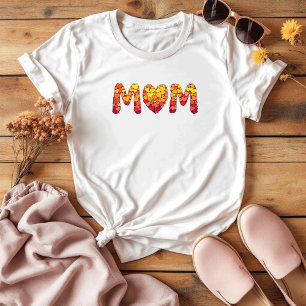 Cute Colourful Hearts Mum Word Mother's Day T-Shirt