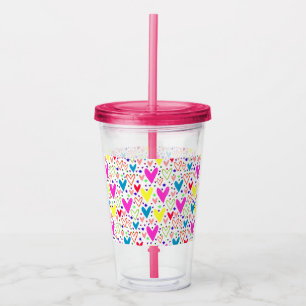 Cute colourful hearts pattern Case-Mate iPhone cas Acrylic Tumbler