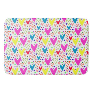Cute colourful hearts pattern Case-Mate iPhone cas Bath Mat