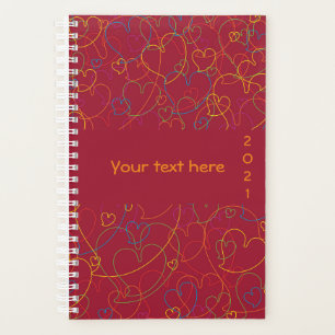 Cute Colourful Hearts Pattern - Hearts Net Ardent Planner