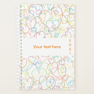 Cute Colourful Hearts Pattern - Hearts Net Classic Planner
