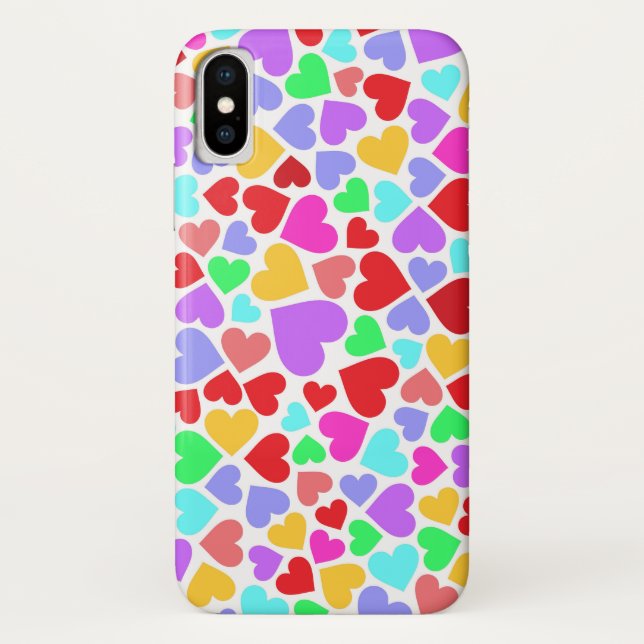 Cute colourful hearts patterns Case-Mate iPhone case (Back)