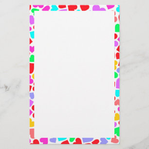 Cute colourful hearts patterns stationery