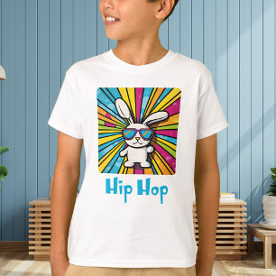 Cute Colourful Hip Hop Easter Bunny with Sunglasse T-Shirt