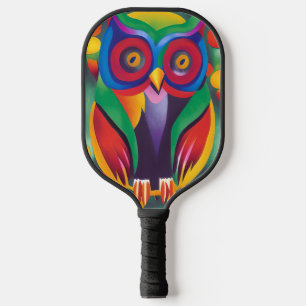 Cute Colourful Holographic Owl  Pickleball Paddle