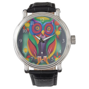 Cute Colourful Holographic Owl  Watch