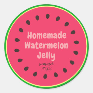 Cute Colourful Homemade Watermelon Jelly Jar Label