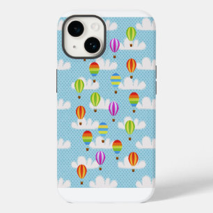 Cute Colourful Hot Air Balloons Pattern iPhone 14 Case