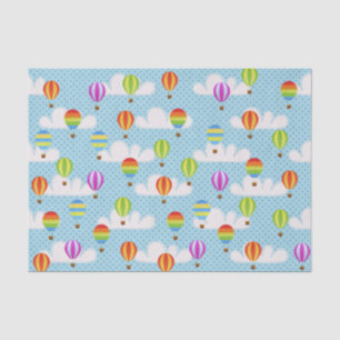 Cute Colourful Hot Air Balloons Pattern Tissue Paper